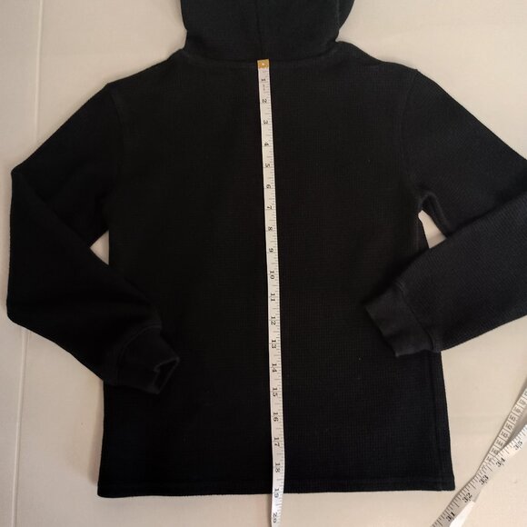 H&M Boys Black Waffle Hoodie Kangaroo Pocket Size 8 Excellent Condition - Picture 12 of 15